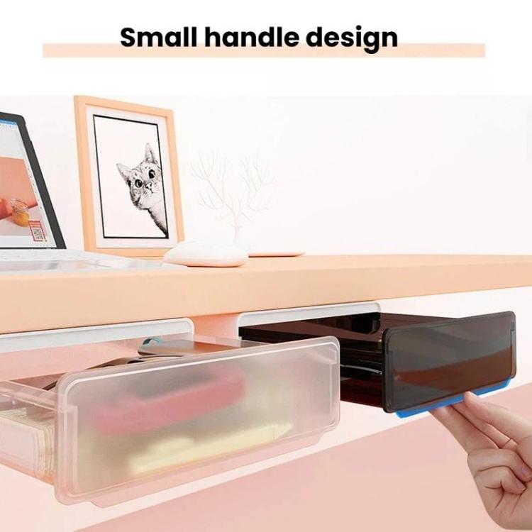 Boîte de rangement cachée sous le bureau sans perçage, boîte organisatrice, petit transparent blanc, petit transparent noir, moyen noir mat, moyen transparent mat, grand transparent noir, grand transparent blanc, grand blanc mat, grand noir mat