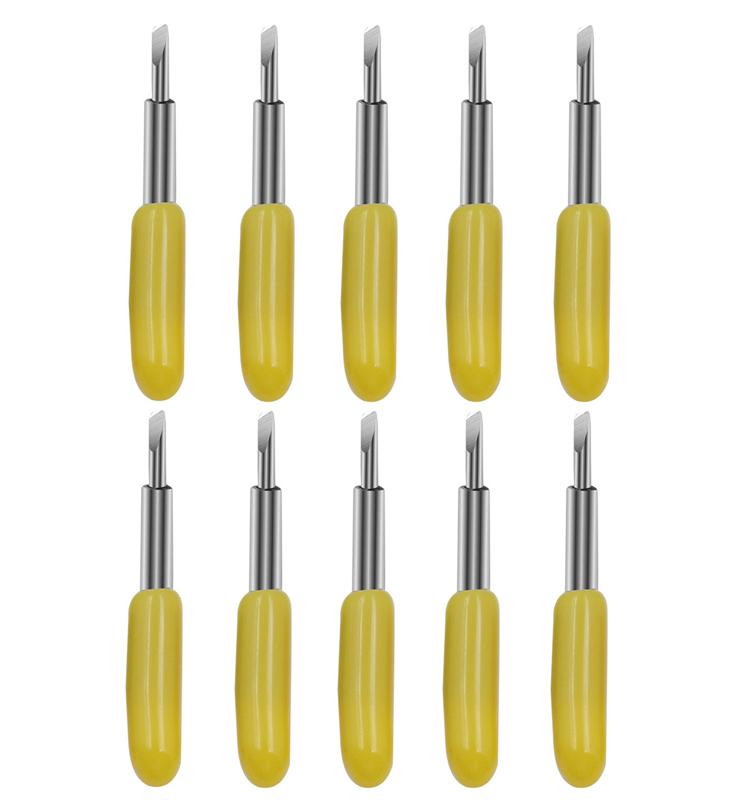 10pcs accessoires consommables pour machine de gravure Roland, fraises de gravure, 30 degrés jaune, 45 degrés rouge, 60 degrés bleu