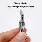 2pcs couteau de gravure capsule mini portable porte-clés en laiton, couteau de gravure petit, or + argent