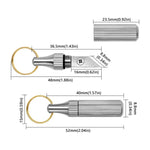 2pcs couteau de gravure capsule mini portable porte-clés en laiton, couteau de gravure petit, or + argent