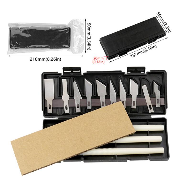 13pcs /Set couteau de découpe et de gravure pour papier manuel, outil de tampon en caoutchouc, couteau d'art