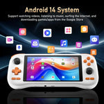 Console de jeu rétro K56 avec écran tactile 5,5 pouces, système Android 14, interface ES-DE pour un jeu plus rapide, sans carte de jeu, 6+128G