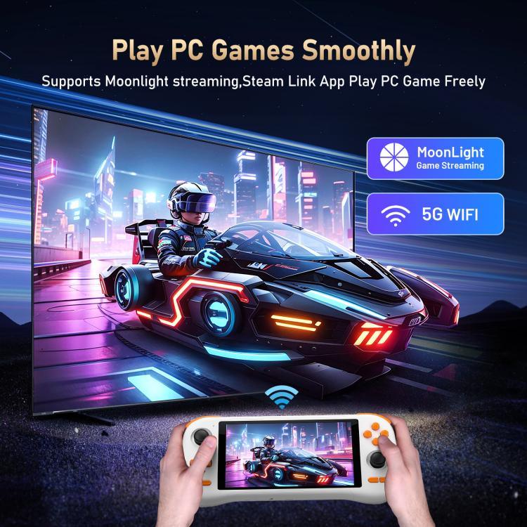 Console de jeu rétro K56 avec écran tactile 5,5 pouces, système Android 14, interface ES-DE pour un jeu plus rapide, sans carte de jeu, 6+128G