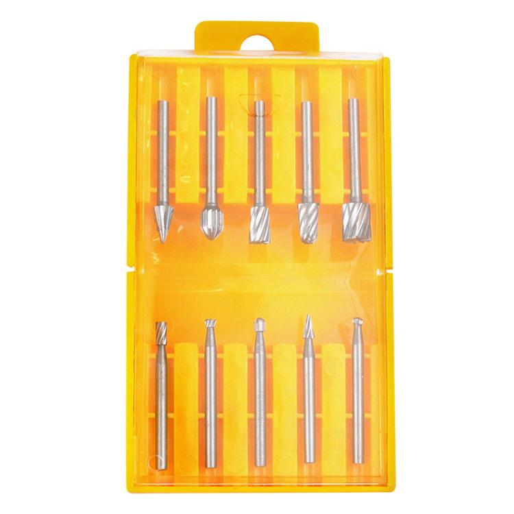 10pcs /Boîte lime rotative HSS pour travail du bois, lime de sculpture de racines, 10pcs /Boîte lime rotative
