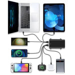 Chargeur de bureau multiprise 6 Type-C + 4 USB 660 W haute puissance en nitrure de gallium, prise US, prise UK, prise EU, prise AU