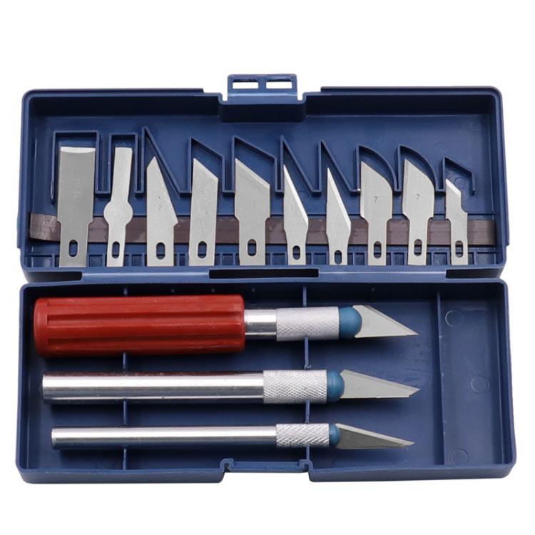 Set de couteaux de gravure en métal, fraise de gravure pour papier modèle, 13pcs /Boîte
