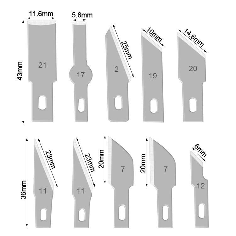 Set de couteaux de gravure en métal, fraise de gravure pour papier modèle, 13pcs /Boîte