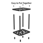 Étagère de rangement en métal revêtue de poudre, étagère à outils rustique, support de rangement pour houes, balais, pelles, double couche