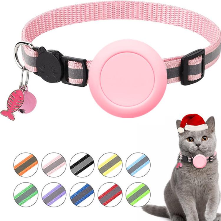 Pour collier de chat en silicone étanche AirTag 2e génération / AirTag 1re génération avec boucle de sécurité détachable et pendentif poisson et clochette