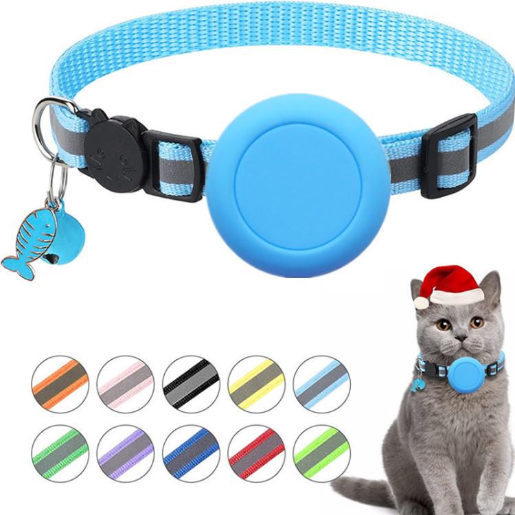 Pour collier de chat en silicone étanche AirTag 2e génération / AirTag 1re génération avec boucle de sécurité détachable et pendentif poisson et clochette