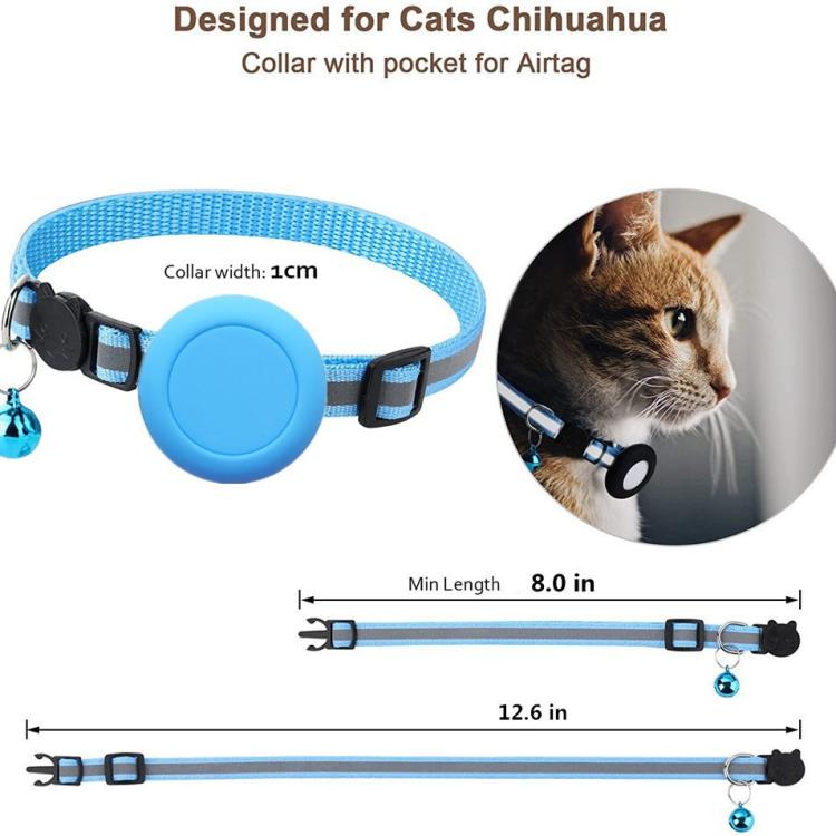 Pour collier de chat en silicone étanche AirTag 2e génération / AirTag 1re génération avec boucle de sécurité détachable et pendentif poisson et clochette