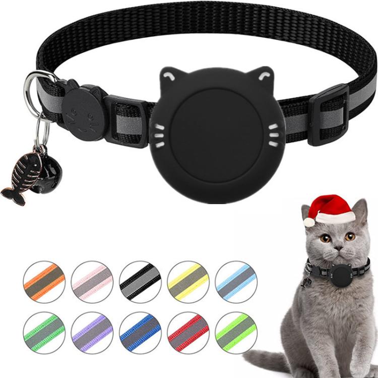 Pour collier de chat AirTag 2e génération / AirTag 1re génération, support en silicone étanche avec boucle de sécurité détachable et pendentif poisson et clochette