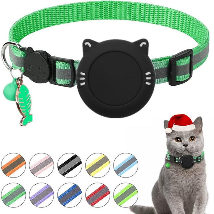 Pour collier de chat AirTag 2e génération / AirTag 1re génération, support en silicone étanche avec boucle de sécurité détachable et pendentif poisson et clochette