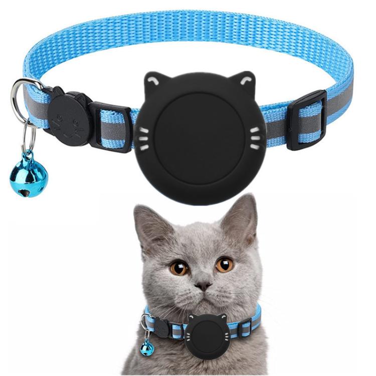 Pour collier de chat AirTag 2e génération / AirTag 1re génération, support en silicone étanche avec boucle de sécurité détachable et pendentif poisson et clochette