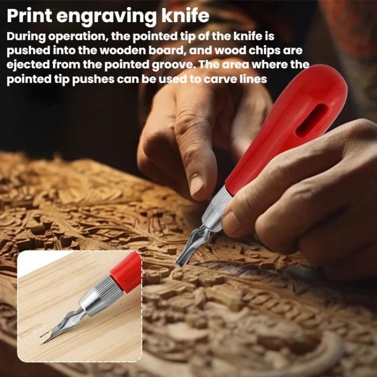 Set de couteaux de gravure pour impression, outil combiné de couteau de gravure sur bois, 8pcs /Set