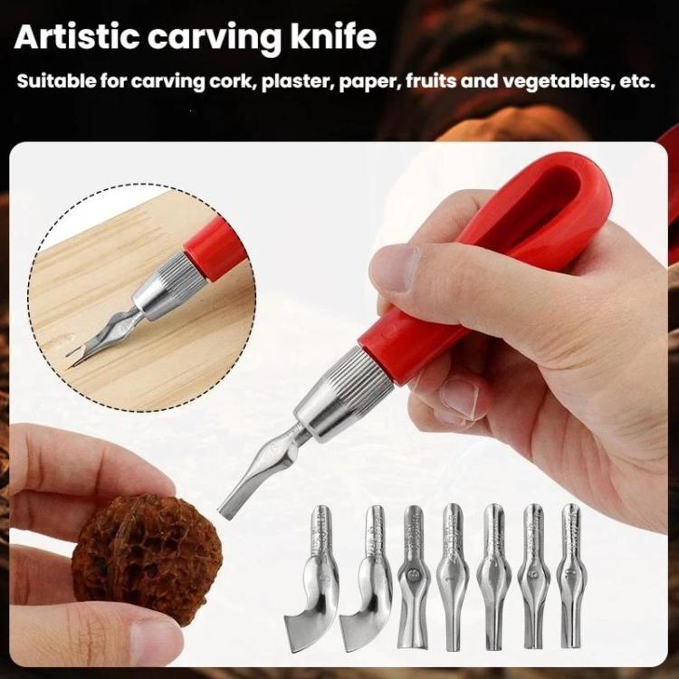Set de couteaux de gravure pour impression, outil combiné de couteau de gravure sur bois, 8pcs /Set