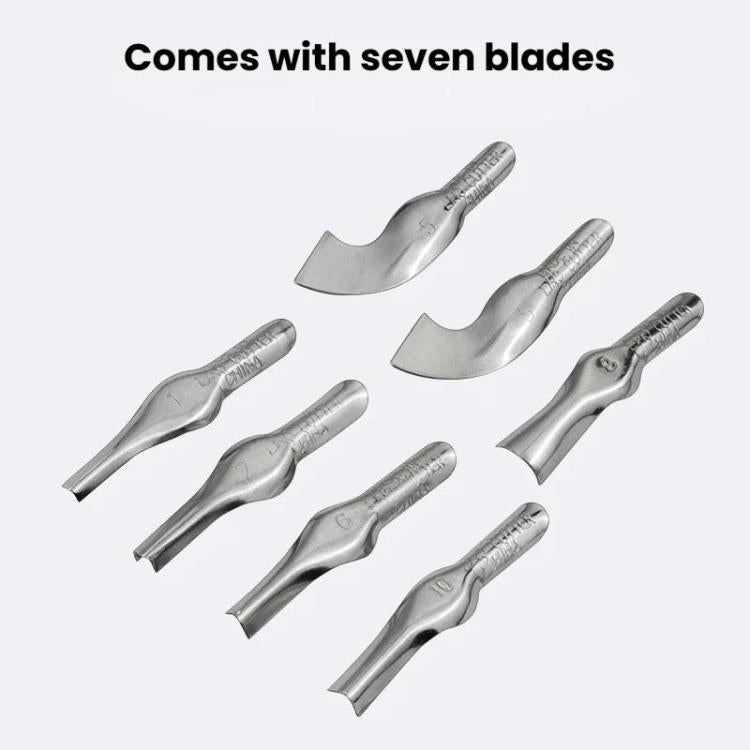 Set de couteaux de gravure pour impression, outil combiné de couteau de gravure sur bois, 8pcs /Set