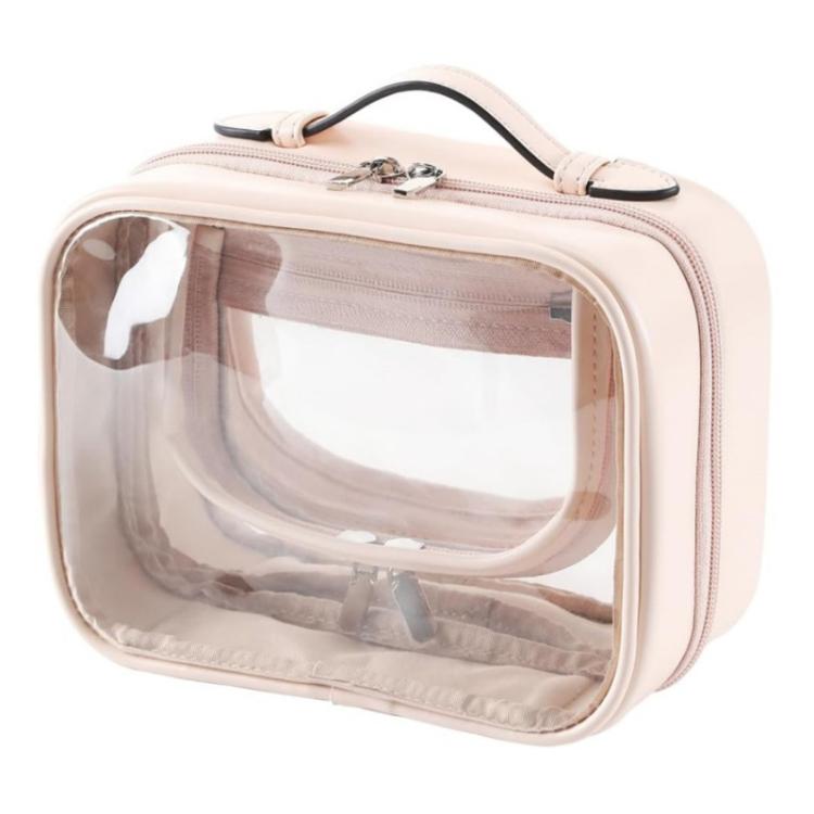 APJ083 Trousse de Maquillage Transparente Étanche Portable Grande Capacité Organisateur de Toilette à Main