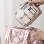 APJ083 Trousse de Maquillage Transparente Étanche Portable Grande Capacité Organisateur de Toilette à Main