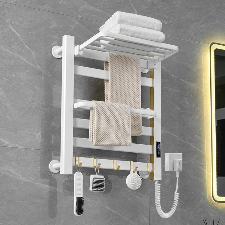 Sèche-serviettes électrique chauffant intelligent à écran tactile pour salle de bain, Platine Grande Droit, Platine Grande Gauche, Blanc Grande Droit, Blanc Grande Gauche, Noir Grande Droit, Noir Grande Gauche