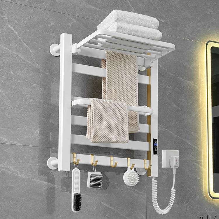 Sèche-serviettes électrique chauffant intelligent à écran tactile pour salle de bain, Platine Grande Droit, Platine Grande Gauche, Blanc Grande Droit, Blanc Grande Gauche, Noir Grande Droit, Noir Grande Gauche