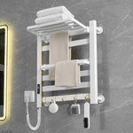 Sèche-serviettes électrique chauffant intelligent à écran tactile pour salle de bain, Platine Grande Droit, Platine Grande Gauche, Blanc Grande Droit, Blanc Grande Gauche, Noir Grande Droit, Noir Grande Gauche