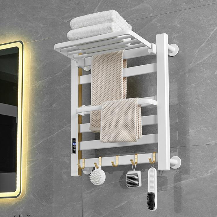 Sèche-serviettes électrique chauffant intelligent à écran tactile pour salle de bain, Platine Grande Droit, Platine Grande Gauche, Blanc Grande Droit, Blanc Grande Gauche, Noir Grande Droit, Noir Grande Gauche