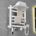 Sèche-serviettes électrique chauffant intelligent à écran tactile pour salle de bain, Platine Grande Droit, Platine Grande Gauche, Blanc Grande Droit, Blanc Grande Gauche, Noir Grande Droit, Noir Grande Gauche