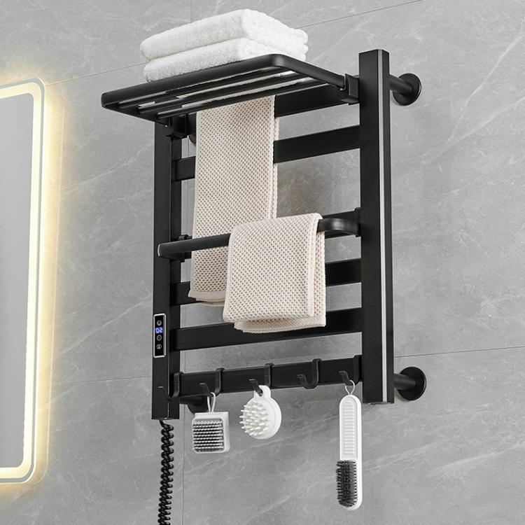 Sèche-serviettes électrique chauffant intelligent à écran tactile pour salle de bain, Platine Grande Droit, Platine Grande Gauche, Blanc Grande Droit, Blanc Grande Gauche, Noir Grande Droit, Noir Grande Gauche
