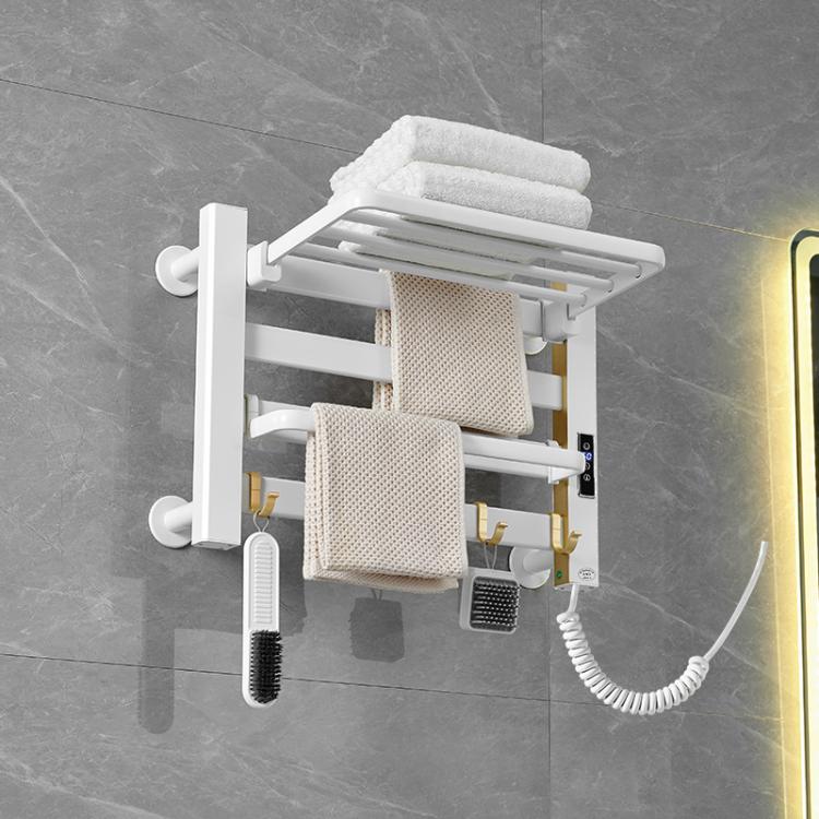 Sèche-serviettes électrique chauffant intelligent à écran tactile pour salle de bain, Platine Grande Droit, Platine Grande Gauche, Blanc Grande Droit, Blanc Grande Gauche, Noir Grande Droit, Noir Grande Gauche