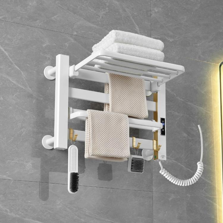 Sèche-serviettes électrique chauffant intelligent à écran tactile pour salle de bain, Platine Grande Droit, Platine Grande Gauche, Blanc Grande Droit, Blanc Grande Gauche, Noir Grande Droit, Noir Grande Gauche