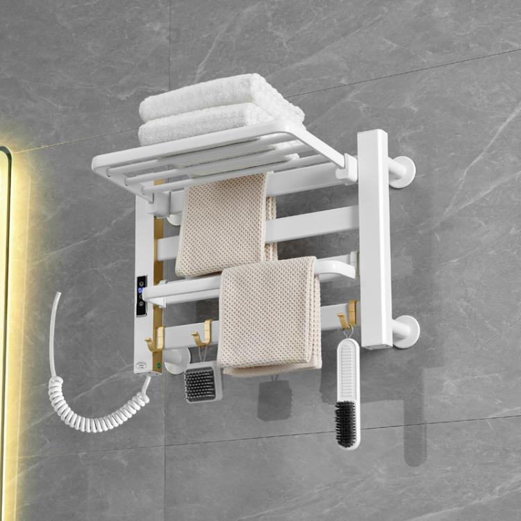 Sèche-serviettes électrique chauffant intelligent à écran tactile pour salle de bain, Platine Grande Droit, Platine Grande Gauche, Blanc Grande Droit, Blanc Grande Gauche, Noir Grande Droit, Noir Grande Gauche