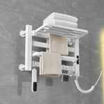 Sèche-serviettes électrique chauffant intelligent à écran tactile pour salle de bain, Platine Grande Droit, Platine Grande Gauche, Blanc Grande Droit, Blanc Grande Gauche, Noir Grande Droit, Noir Grande Gauche