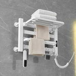 Sèche-serviettes électrique chauffant intelligent à écran tactile pour salle de bain, Platine Grande Droit, Platine Grande Gauche, Blanc Grande Droit, Blanc Grande Gauche, Noir Grande Droit, Noir Grande Gauche