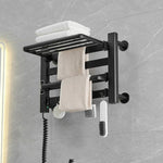 Séchoir à serviettes électrique chauffant avec écran tactile intelligent, pour salle de bain, petit, noir, câblage à droite ; petit, noir, câblage à gauche