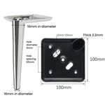 Pieds de table de chevet pour canapé Supports pour meuble TV Pieds métalliques pour table basse, 13cm, 15cm, 17cm