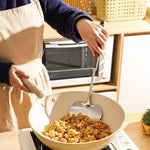 2 pièces Cuillère et louche à long manche en bois massif Pelle de cuisine domestique, Petit