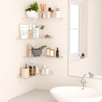 Étagère d'angle murale en acrylique pour salle de bain, cuisine et bureau, simple, double