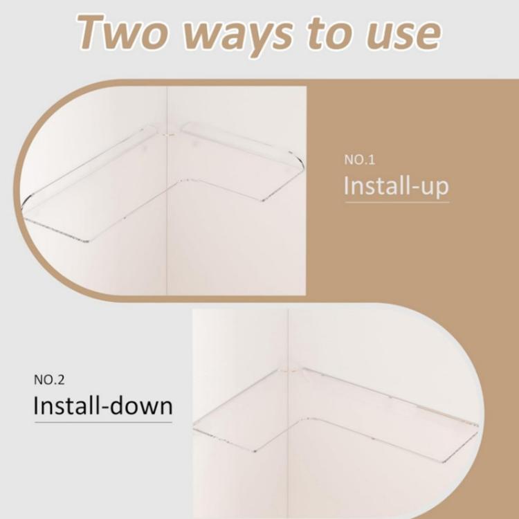 Étagère d'angle murale en acrylique pour salle de bain, cuisine et bureau, simple, double