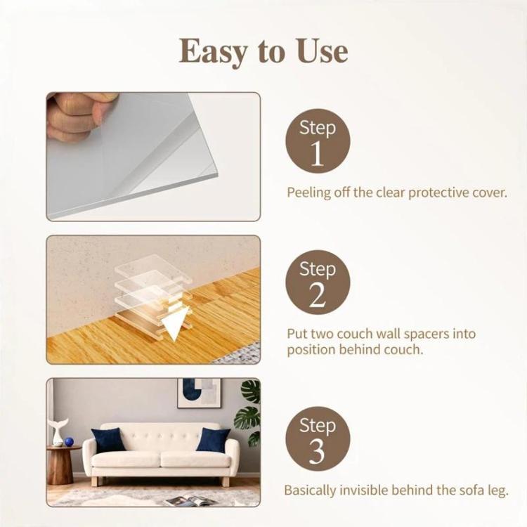 Bouclier mural en acrylique pour canapé et protection de meubles, simple, double