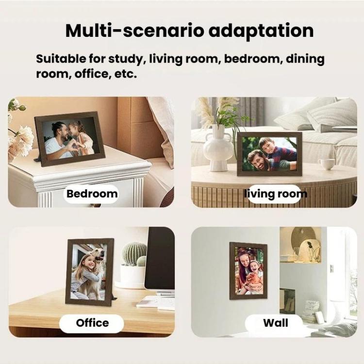 MSR-F1004 Cadre photo intelligent en nuage de 10,1 pouces avec WiFi et rotation automatique, écran tactile IPS HD, prise US, prise EU