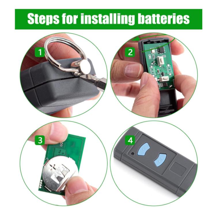 Télécommande sans fil 2 boutons 868MHZ pour porte de garage HORMANN HSE2 / HSE4 à copier
