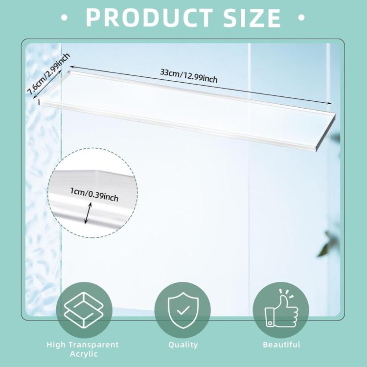 Lot de 2 tablettes de rechange pour armoire à pharmacie de 13 pouces, en acrylique, lot de 2, lot de 4
