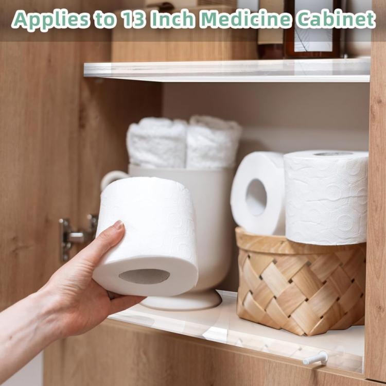 Lot de 2 tablettes de rechange pour armoire à pharmacie de 13 pouces, en acrylique, lot de 2, lot de 4