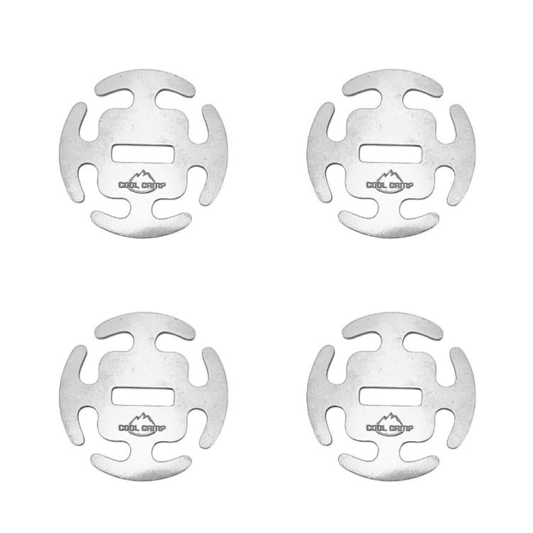 COOL CAMP Lot de 4 attaches de corde sans nœud en acier inoxydable pour cordes de camping de 2 à 4 mm