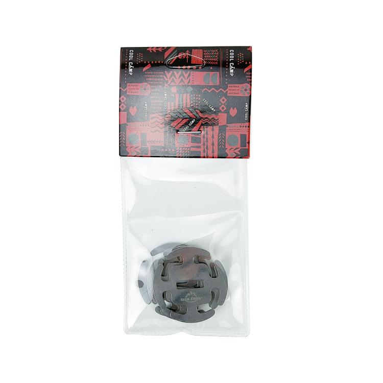COOL CAMP Lot de 4 attaches de corde sans nœud en acier inoxydable pour cordes de camping de 2 à 4 mm