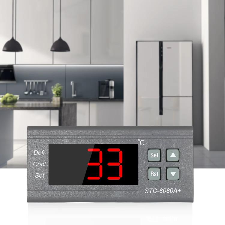 Régulateur de Température Numérique STC-8080A+ pour Réfrigération avec Fonction Dégivrage et Alarme, pour Chambre Froide, Congélateur Commercial, STC-8080A+ 220V