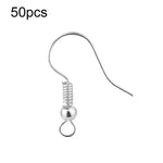 50 pièces clous d'oreille et crochets de boucles d'oreilles en acier inoxydable, accessoires de bijoux à faire soi-même, barre droite en acier, barre droite dorée, croix en acier, croix dorée
