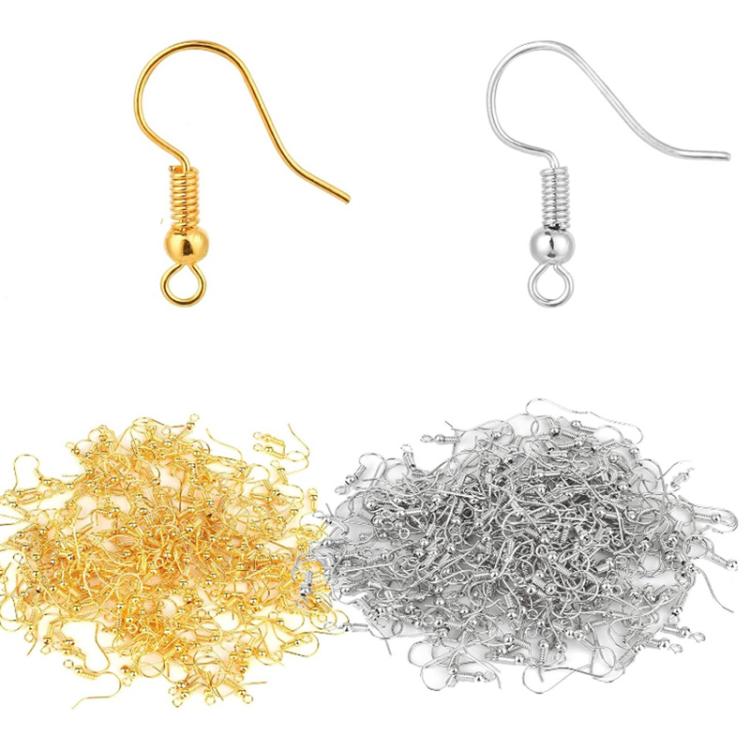 50 pièces clous d'oreille et crochets de boucles d'oreilles en acier inoxydable, accessoires de bijoux à faire soi-même, barre droite en acier, barre droite dorée, croix en acier, croix dorée