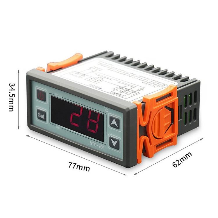STC-200 Régulateur de température pour chambres froides et groupes frigorifiques (refroidissement/chauffage) avec fonction d'alarme, STC-200 220V